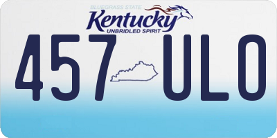 KY license plate 457ULO