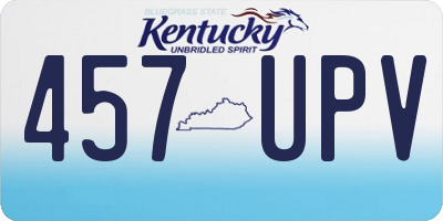 KY license plate 457UPV