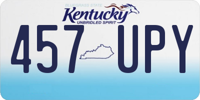 KY license plate 457UPY