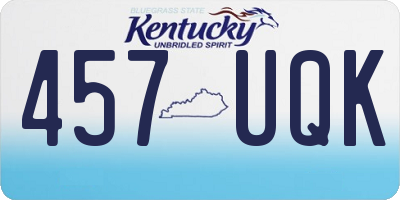 KY license plate 457UQK