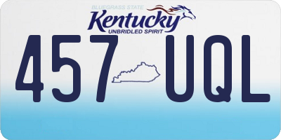 KY license plate 457UQL