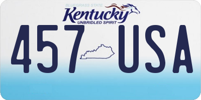 KY license plate 457USA