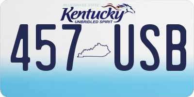 KY license plate 457USB