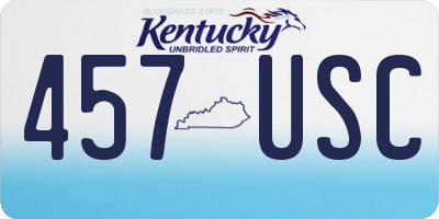 KY license plate 457USC