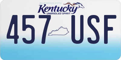 KY license plate 457USF