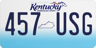 KY license plate 457USG