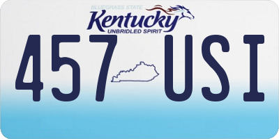 KY license plate 457USI