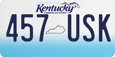 KY license plate 457USK