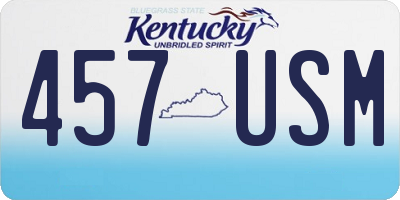 KY license plate 457USM