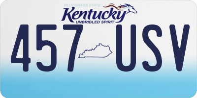 KY license plate 457USV