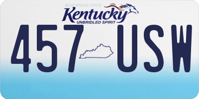KY license plate 457USW