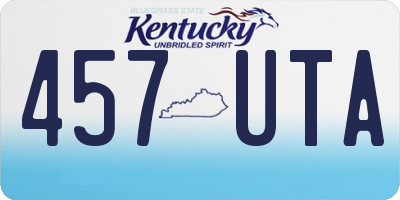 KY license plate 457UTA