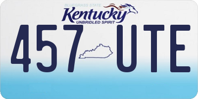 KY license plate 457UTE