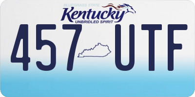 KY license plate 457UTF