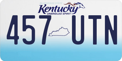 KY license plate 457UTN