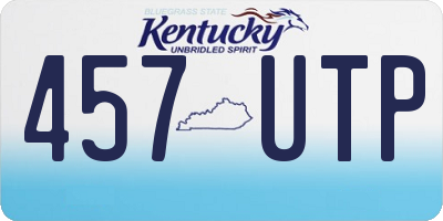 KY license plate 457UTP