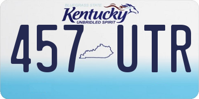 KY license plate 457UTR