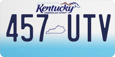 KY license plate 457UTV