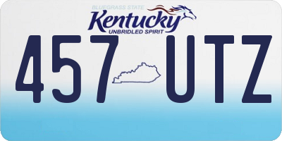 KY license plate 457UTZ