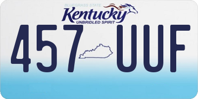 KY license plate 457UUF