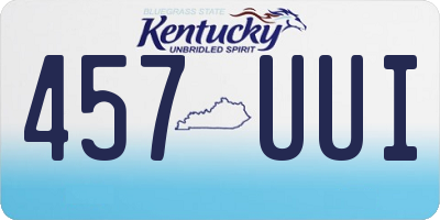KY license plate 457UUI