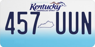 KY license plate 457UUN