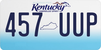 KY license plate 457UUP