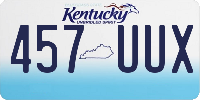 KY license plate 457UUX
