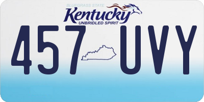 KY license plate 457UVY