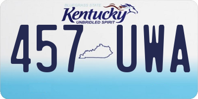 KY license plate 457UWA