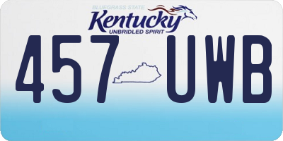 KY license plate 457UWB
