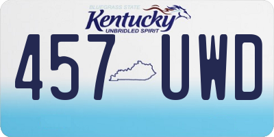 KY license plate 457UWD