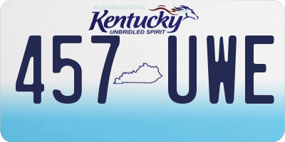 KY license plate 457UWE