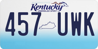 KY license plate 457UWK