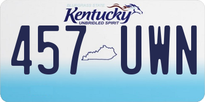 KY license plate 457UWN