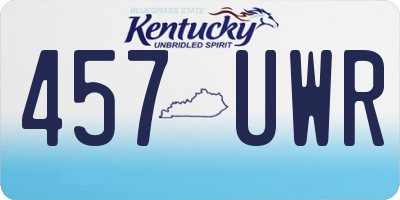 KY license plate 457UWR