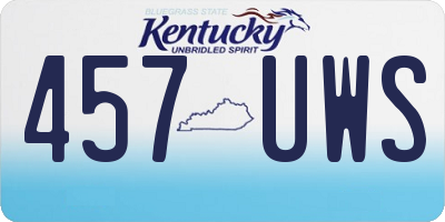 KY license plate 457UWS