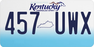 KY license plate 457UWX