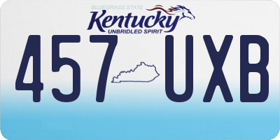 KY license plate 457UXB