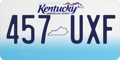 KY license plate 457UXF