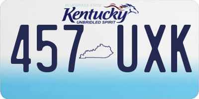 KY license plate 457UXK
