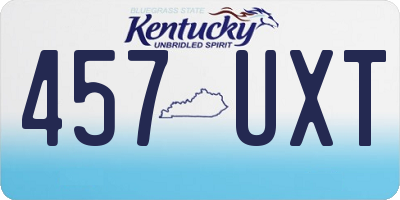 KY license plate 457UXT