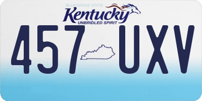 KY license plate 457UXV