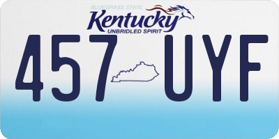 KY license plate 457UYF