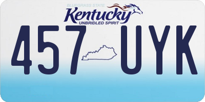 KY license plate 457UYK