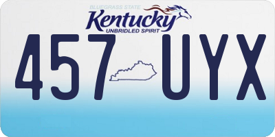 KY license plate 457UYX