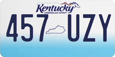 KY license plate 457UZY