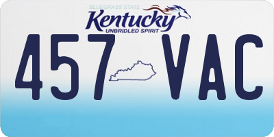 KY license plate 457VAC