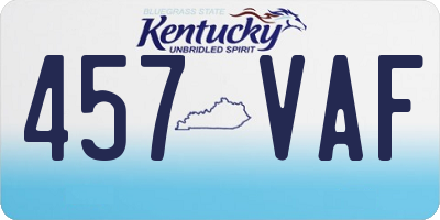 KY license plate 457VAF