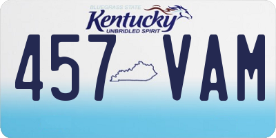KY license plate 457VAM
